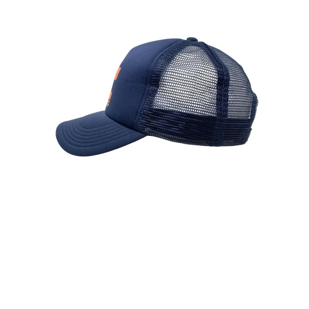 Billabong Youth Trucker Hat Mesh Snapback Cap Blue & Sunrise Colors Logo Surfer
